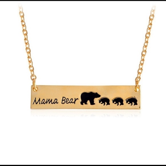 Jewelry - Gold Mama Bear Bar Necklace